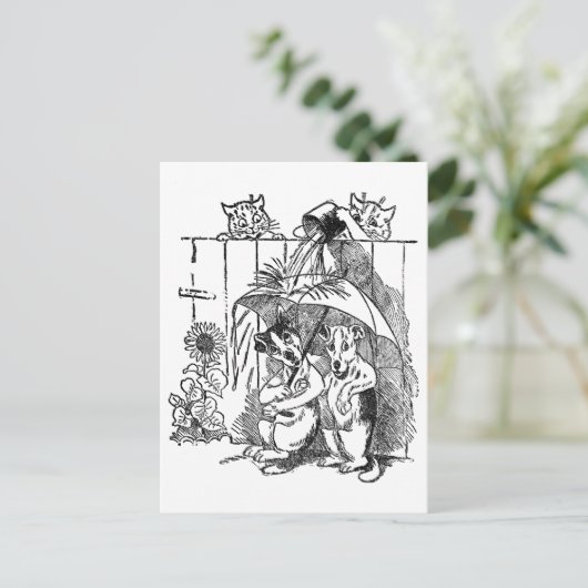 キラキラと光る猫ダースドッグスヴィンテージルイワーイン ポストカード (スタンド正面)