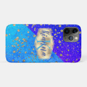 キラキラと夢想的なブルーモノグラム Case-Mate iPhoneケース (裏面(横))