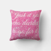 キラキラと熱いピンク色のグリッター クッション (裏面)