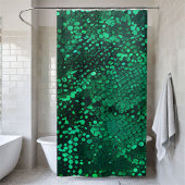 キラキラと緑のシークインシャワーカーテン シャワーカーテン