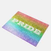 キラキラと輝くゲイプライド ドアマット (アングル)