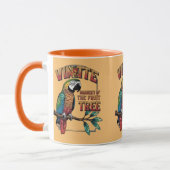 キラキラと輝くパーチ鮮やか：果樹のオウム マグカップ (左)