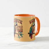 キラキラと輝くパーチ鮮やか：果樹のオウム マグカップ (正面右)