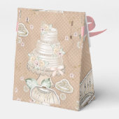 キラキラのウェディング ブライダル パターン フェイバーボックス (裏面サイド)