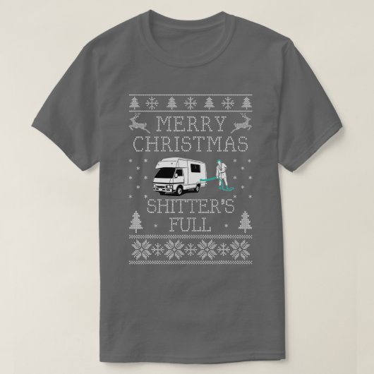 キラキラのクリスマスおもしろいに満ちたメリークリスマス Tシャツ (デザイン正面)