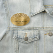 キラキラのゴールドホイル長方形ロゴ 名札 (インサイチュ)