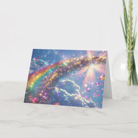 キラキラのデジタルアート サンキューカード (正面)