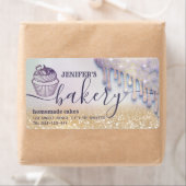 キラキラのドライプカップケーキシェフスクリプトベーカリー ラベル (インサイチュ)