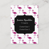 キラキラのフラミンゴピンクのキラキラ模様モノグラム 名刺 (正面)