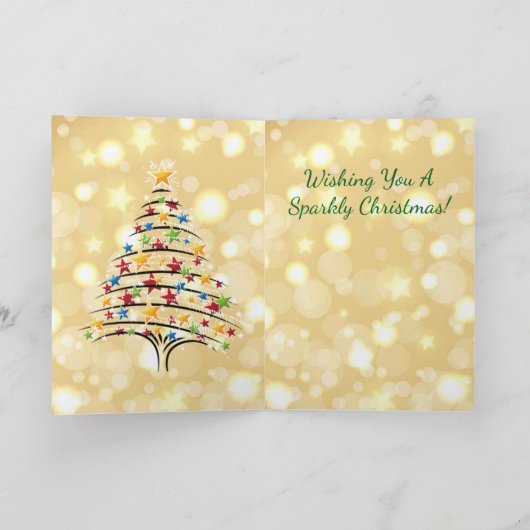 キラキラのルピア猫のクリスマス シーズンカード (内部)