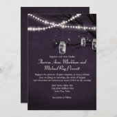 キラキラの列のアウトドア素朴ナイトツリー 招待状 (正面/裏面)