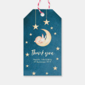 キラキラの小さな星と月あなた感謝していのメッセージカード ギフトタグ (正面)