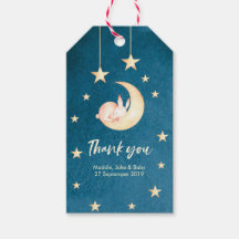 キラキラの小さな星と月あなた感謝していのメッセージカード
