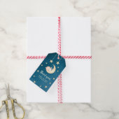 キラキラの小さな星と月あなた感謝していのメッセージカード ギフトタグ (より糸付き)