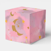 キラキラの小さな星のカスタムピンク フェイバーボックス (裏面サイド)