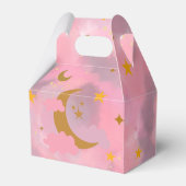 キラキラの小さな星のカスタムピンク フェイバーボックス (裏面サイド)