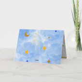 キラキラの小さな星のカスタム写真 サンキューカード (裏面)