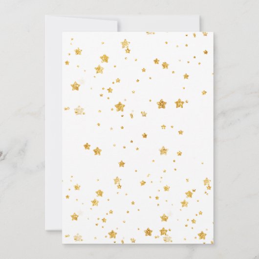 キラキラの小さな星のジェンダーがグリッターを明かす 招待状 (裏面)
