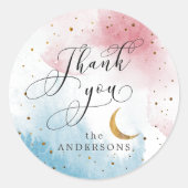 キラキラの小さな星のジェンダーが好意を明らかにする ラウンドシール (正面)