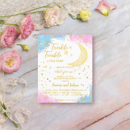 キラキラの小さな星のジェンダーが招待状を明かす