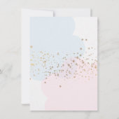 キラキラの小さな星のジェンダーが招待状を明かす 招待状 (裏面)