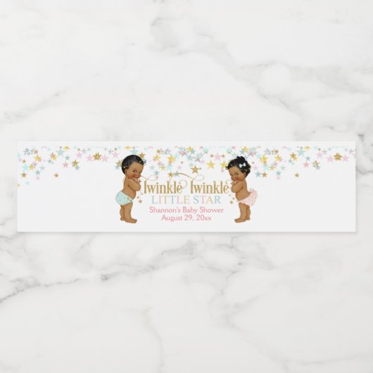 キラキラの小さな星のジェンダーが民族を明らかにする ペットボトルラベル (シングルラベル)