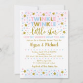 キラキラの小さな星のジェンダーの明け 招待状 (正面)