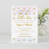 キラキラの小さな星のジェンダーの明け 招待状 (スタンド正面)