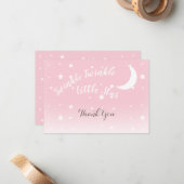 キラキラの小さな星のピンクお感謝していしは知らない ノートカード (正面/裏面インサイチュ)