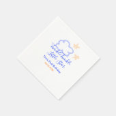 キラキラの小さな星の誕生日の紫のオレンジ スタンダードカクテルナプキン (角)