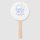 キラキラの小さな星の誕生日の紫のオレンジ ハンドファン (裏面)