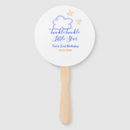 キラキラの小さな星の誕生日の紫のオレンジ ハンドファン