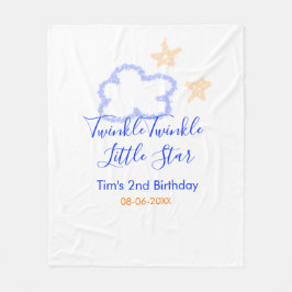 キラキラの小さな星の誕生日の紫のオレンジ フリースブランケット