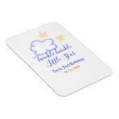 キラキラの小さな星の誕生日の紫のオレンジ マグネット (右側)