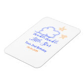 キラキラの小さな星の誕生日の紫のオレンジ マグネット (左側)