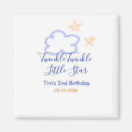 キラキラの小さな星の誕生日の紫のオレンジ マグネット