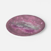 キラキラの小さな星 |ほこりっぽいメイブピンクシルバーグレー ペーパープレート (アングル)