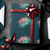 キラキラの小さな星 |ダークティール(緑がかった色)コーラルミントグリーン ラッピングペーパー