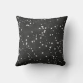 キラキラの小さな星 |チャコールグレーとシルバー クッション (裏面)