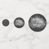 キラキラの小さな星 |チャコールグレーとシルバー コンフェッティ (正面)