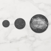 キラキラの小さな星 |チャコールグレーとシルバー コンフェッティ (裏面)