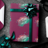 キラキラの小さな星 |マゼンはっきりしたタピンクミントグリーン ラッピングペーパー