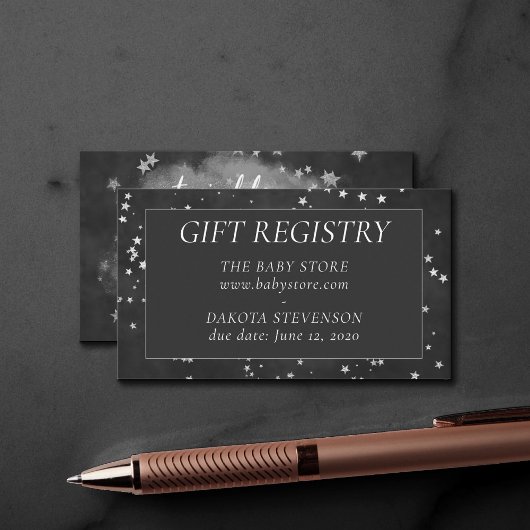 キラキラの小さな星 |モノクロシャワーレジストリ エンクロージャーカード