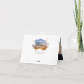 キラキラの小さな星 |青い銅の金ゴールド赤ちゃんシャワー サンキューカード (裏面)