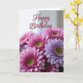 キラキラの花の誕生日カード カード (黄色い花)