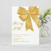 キラキラの蝶ネクタイ 「私の30歳!」 面白い大人の誕生日 招待状 (スタンド正面)