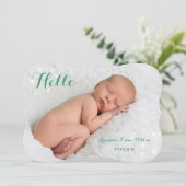 キラキラの誕生のお知らせ – 緑 案内状 (スタンド正面)