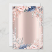 キラキラの雫とエッフェル塔の花の21歳の誕生日 招待状 (裏面)