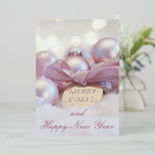 キラキラエレガント輝くクリスマスボール 箔シーズンカード (立ち正面)