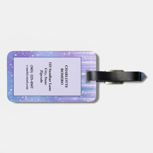 キラキラエレガント輝く紫の輝き ラゲッジタグ (裏面横)